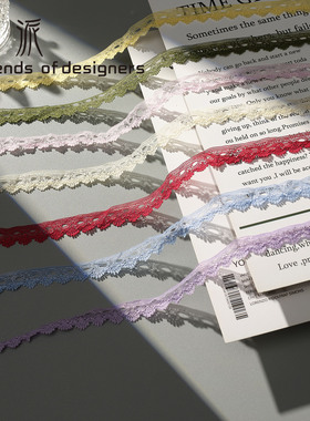 锦派 洛丽塔蕾丝黄色粉色花边项链配件头饰织带无弹蓝色蕾丝