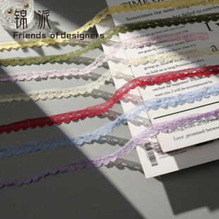 锦派 洛丽塔蕾丝黄色粉色花边项链配件头饰织带无弹蓝色蕾丝