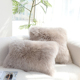 澳洲纯羊毛抱枕真毛真皮沙发靠垫客厅皮毛一体靠枕飘窗靠背皮草垫
