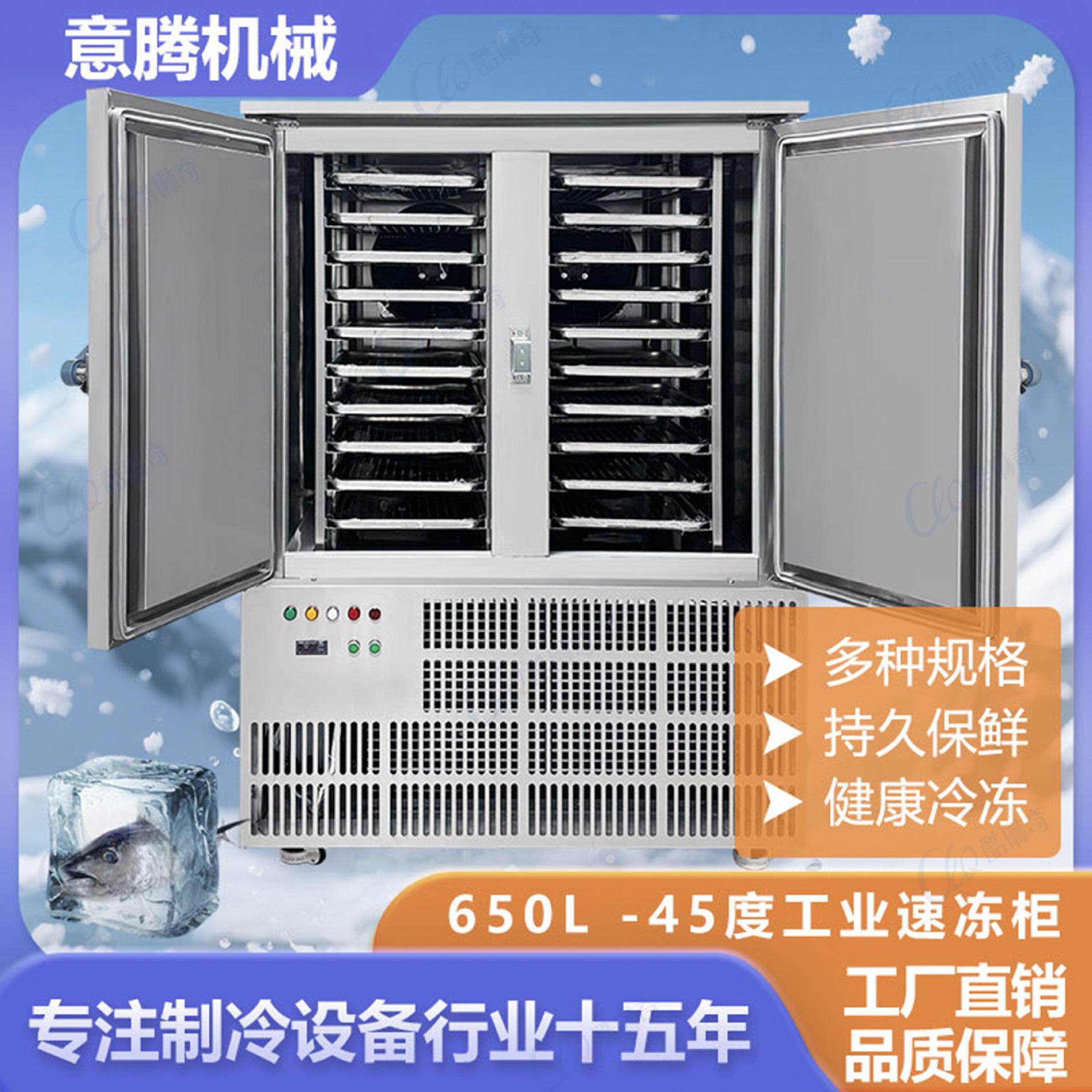 面食牛肉低温大型速冻机 海鲜意面储存保鲜食品速冻柜快速冰冻柜