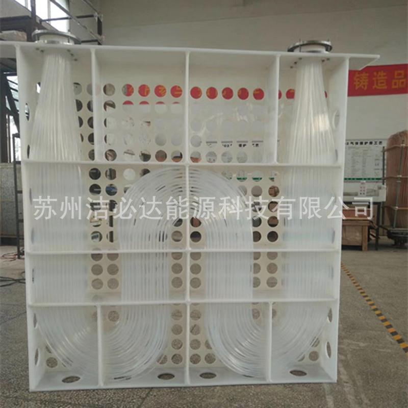 硫酸铜溶液温耐酸蒸汽冷热四氟交换器混合式特氟龙加热换热器