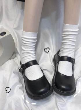 女童日系圆头小学生平底皮鞋