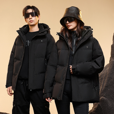 短款白鹅绒加厚保暖羽绒服连帽