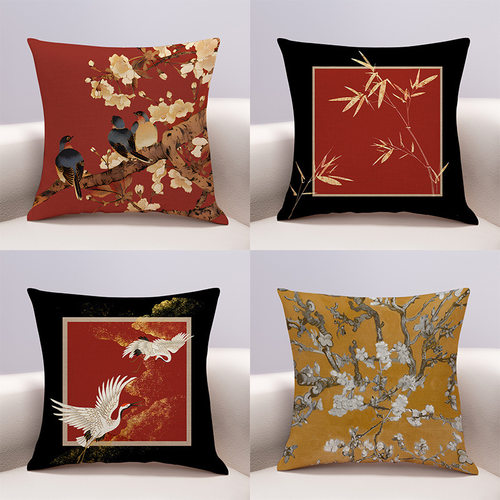 新中式客厅沙发抱枕靠垫中国风装饰轻奢高级感靠垫腰枕床头靠枕垫