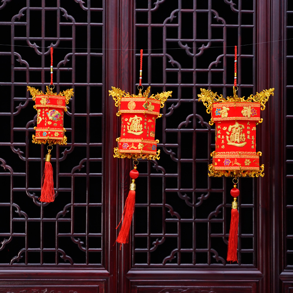 新年春节大红灯笼挂饰入户壁挂宫灯乔迁新居搬家阳台大门布置装饰