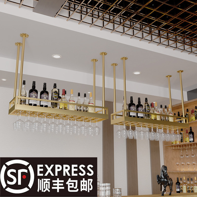 悬挂葡萄酒架倒挂高脚杯架创意红酒杯架酒吧台吊杯架欧式酒架摆件