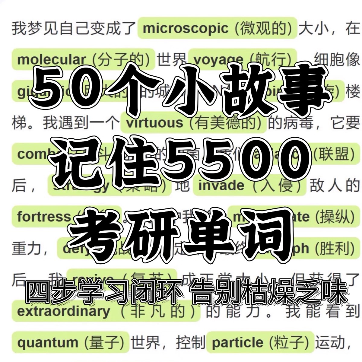 看爽文小说背单词50个小故事背考研5500个单词电子版四步学习法