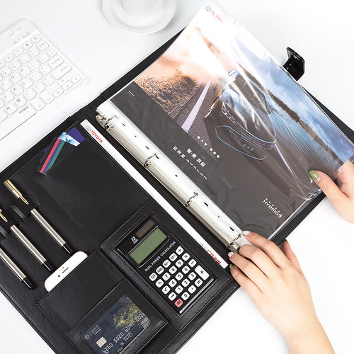 a4多功能文件夹皮质定制logo封面