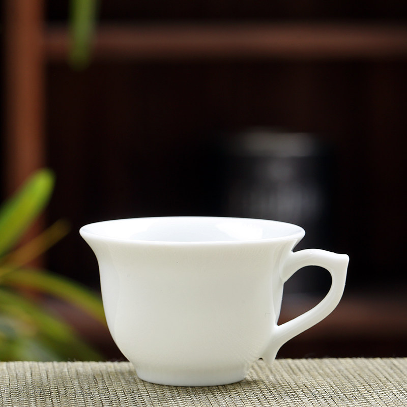 青花瓷防烫家用陶瓷茶杯带把手小号杯子泡茶喝水待客水杯套装客厅
