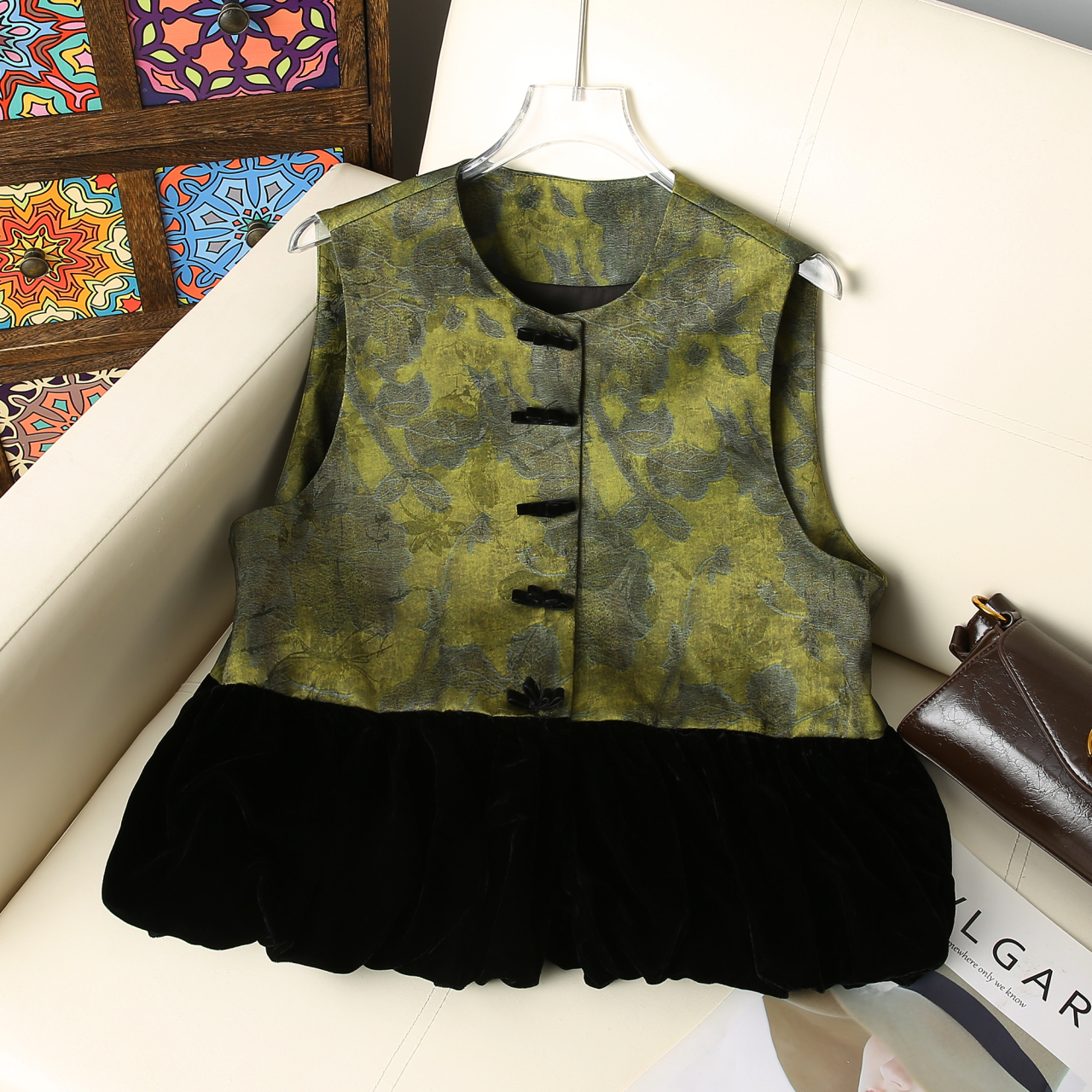 厚款民族风中老年加绒加棉女装马甲马夹无袖背心气质显瘦保暖秋季