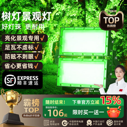 led投光灯庭院灯网红小院造景布置户外射灯大面积强光款投射灯