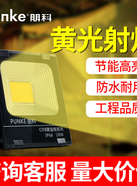 黄光射灯户外投光灯LED暖色景观灯外墙专用暖光灯防水黄色照明灯