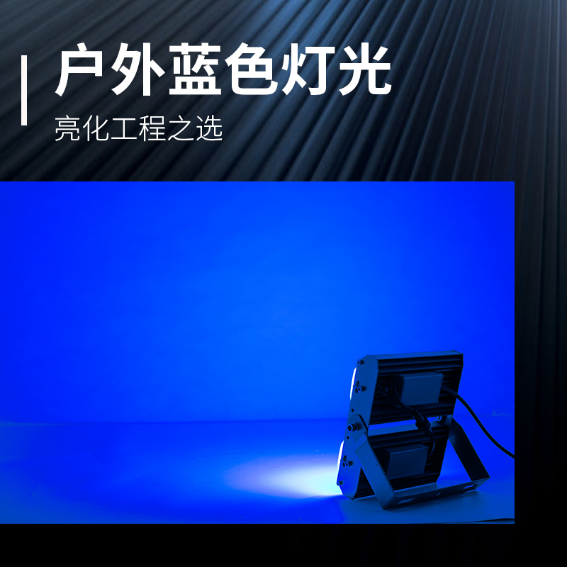 led蓝光射灯户外防水洗墙灯氛围灯光景观游泳池蓝色大功率投光灯