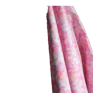 粉色美人鱼鳞洒金渐变幻彩硬挺皮布 涂层服装背景布七彩设计面料