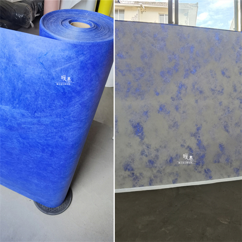 欧美杜帮纸宝蓝肌理设计无纺布