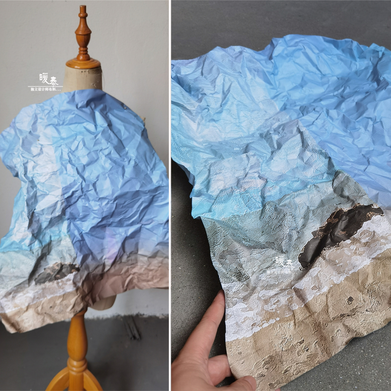 进口蓝色海岸边diy服装设计师