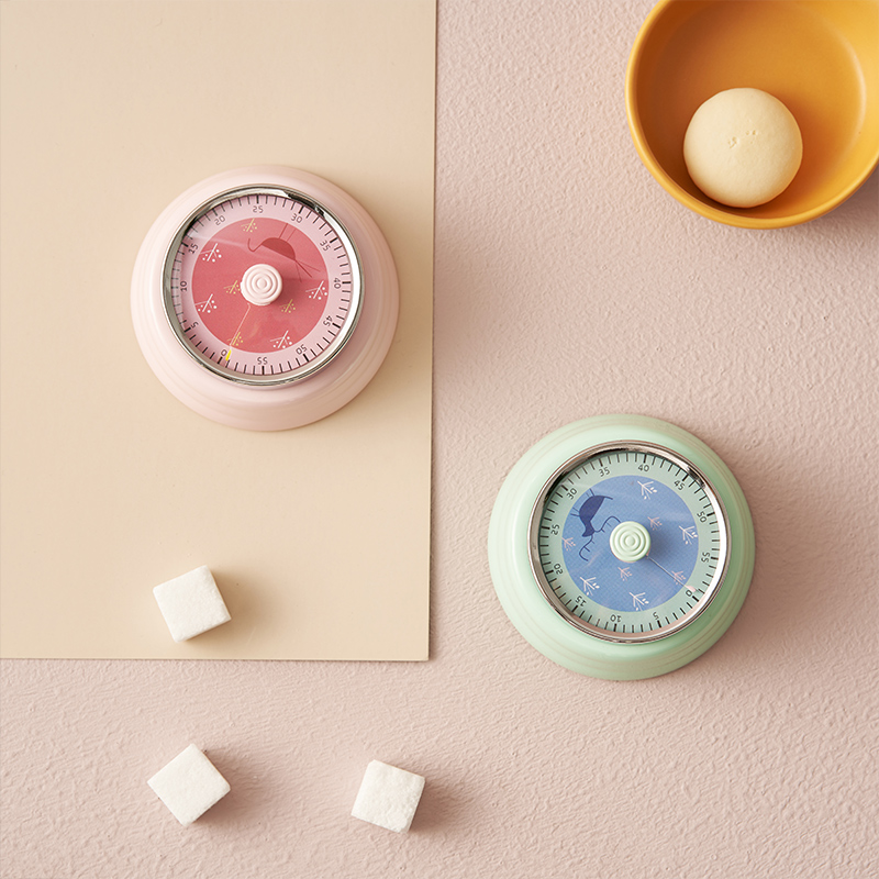 肆月厨房用计时器定时器提醒器闹钟机械钟记时间带磁铁磁吸