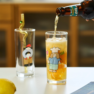 肆月酒杯玻璃啤酒杯家用大容量个人专用高颜值创意特别好看扎啤杯