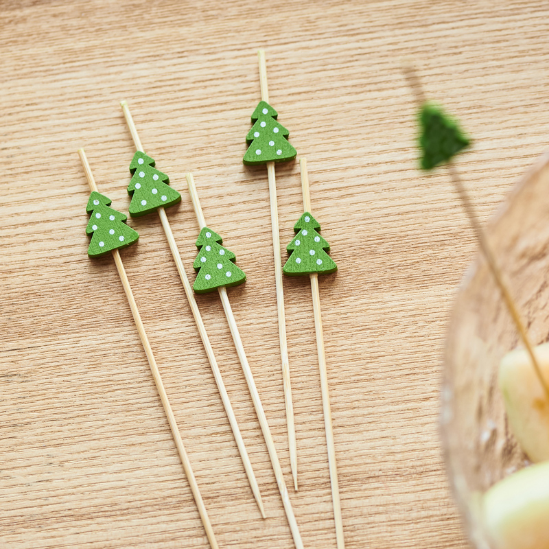 肆月水果一次性ins风甜品竹签