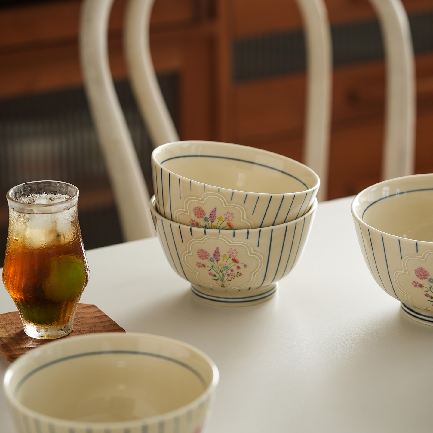 法式复古米饭碗釉下彩漂亮小碗