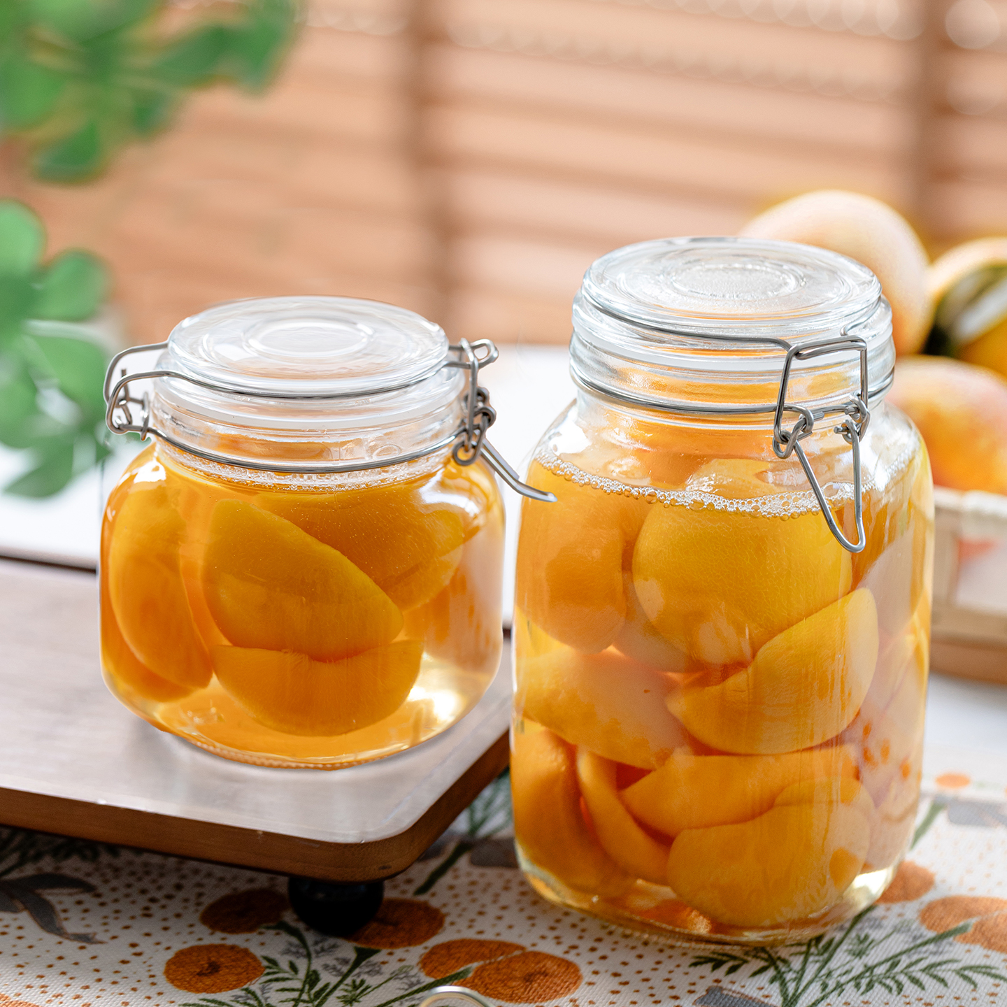 肆月玻璃密封罐黄桃罐头瓶空瓶泡菜罐子腌菜家用零食收纳罐泡酒罐