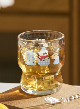 肆月特别好看的可爱酒杯玻璃水杯耐高温家用喝水啤酒饮料牛奶杯