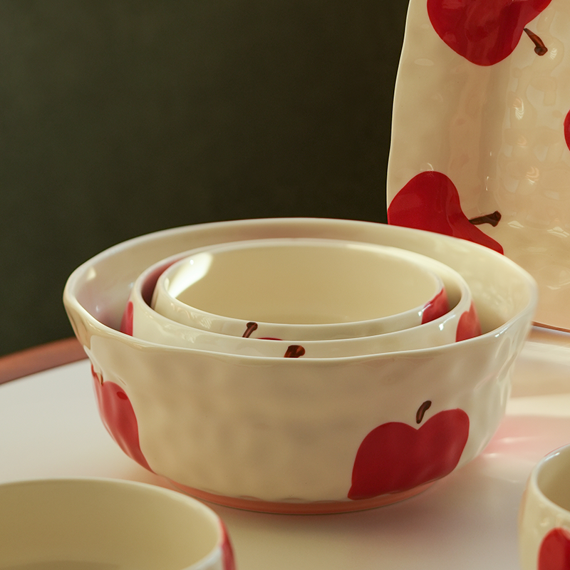 肆月陶瓷汤碗家用面碗大碗专用碗釉下彩好看高颜值沙拉碗餐具新款,餐饮具,碗,淘宝优惠券,粉丝福利购,淘宝优惠卷