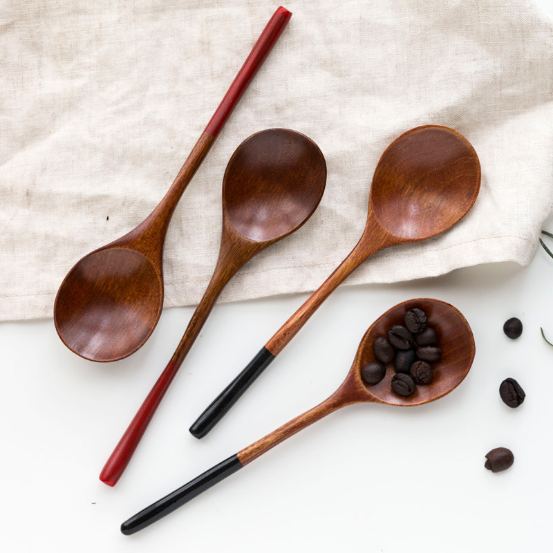 肆月南山楠 日式原木勺子 家用圆口汤勺情侣勺子儿童吃饭勺小勺,餐饮具,叉/勺/筷套装,淘宝优惠券,粉丝福利购,淘宝优惠卷