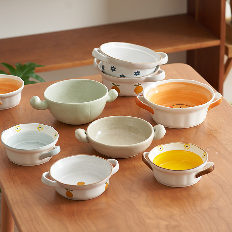 肆月双耳碗家用高颜值餐具泡面碗拉面碗螺蛳粉专用碗大号碗陶瓷碗,餐饮具,碗,淘宝优惠券,粉丝福利购,淘宝优惠卷