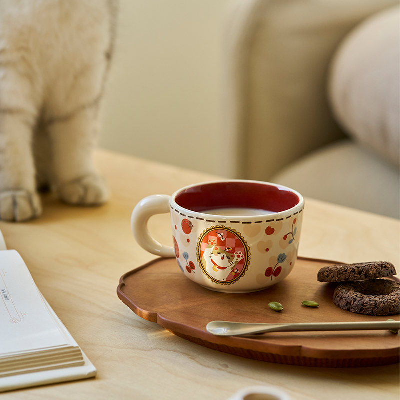 陶瓷小猫图案家用咖啡杯下午茶