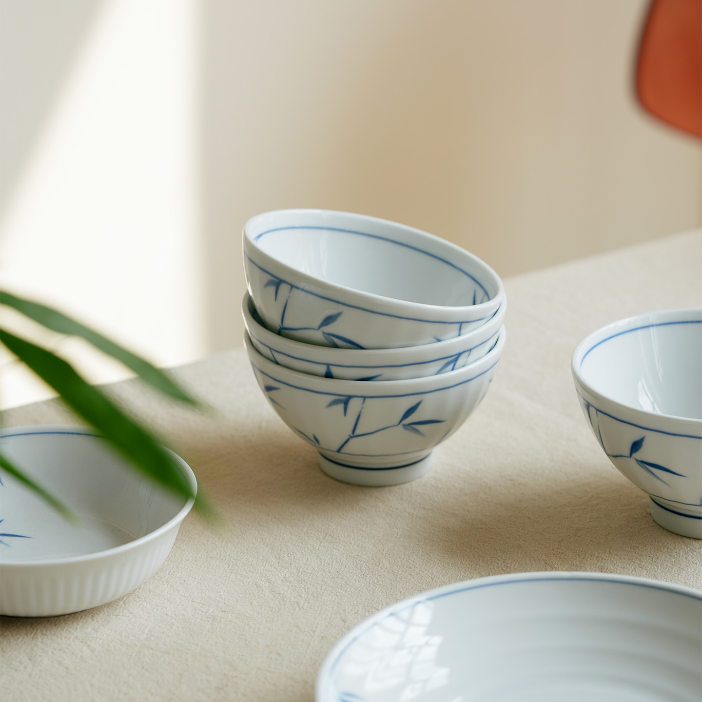 肆月中式陶瓷釉下彩米饭碗