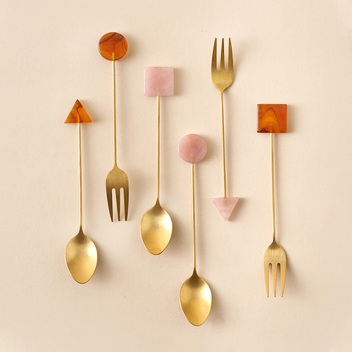 肆月咖啡勺日式几何ins简约复古