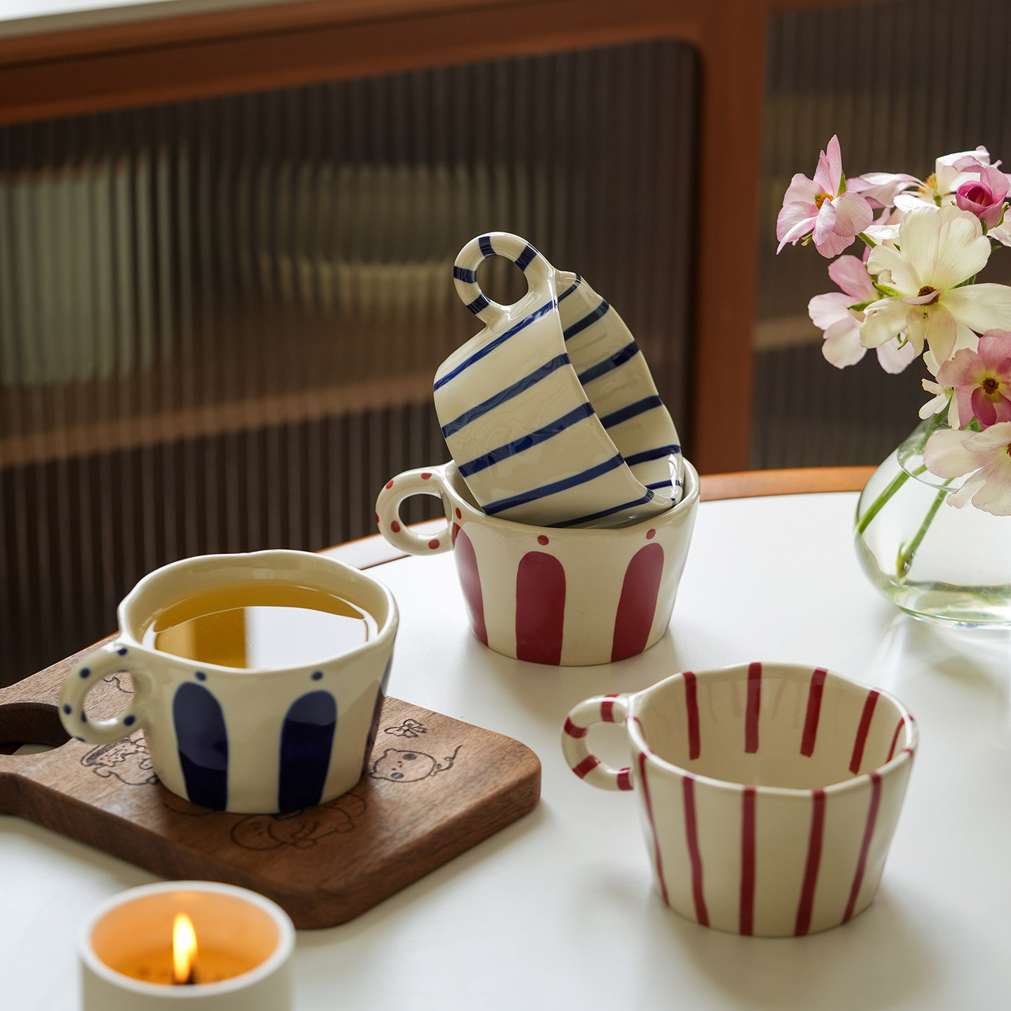 肆月陶瓷马克杯高颜值女生高级感个人专用釉下彩家用简约精致水杯,餐饮具,马克杯,淘宝优惠券,粉丝福利购,淘宝优惠卷