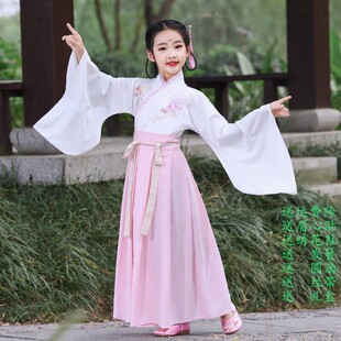 儿童汉服女童古装超仙中国风樱花公主襦裙女孩洋装飘逸轻纱夏