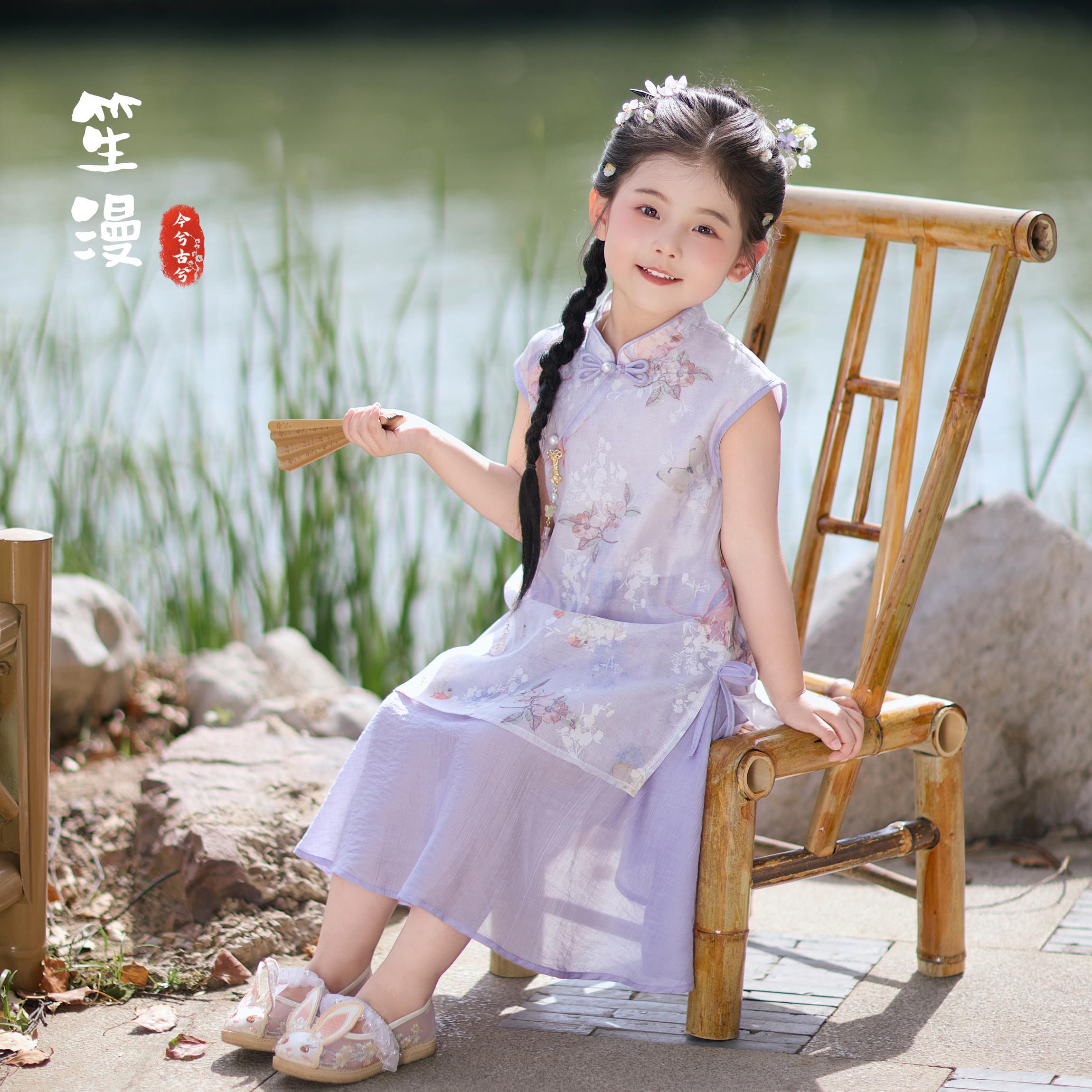 高档今兮古兮旗袍女童汉