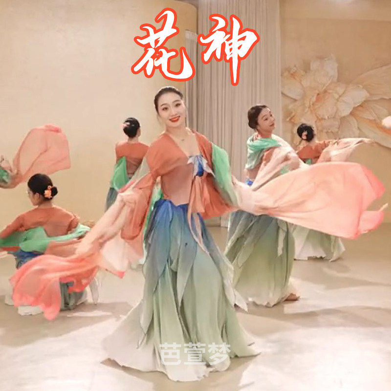 高档古典民族舞蹈服女花