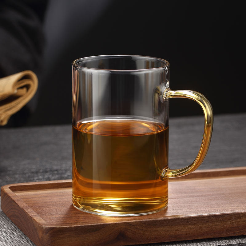 玻璃杯带把耐热简约牛奶杯喝水杯家用客厅泡茶杯家庭杯子套装大号
