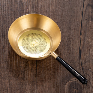 黄铜茶漏网套装茶叶过滤网功夫茶具配件茶滤创意日式茶隔器滤茶器