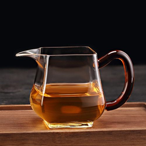 冠发四方加厚玻璃高档茶漏公道杯