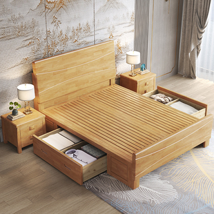现代简约实木儿童床男孩女孩公主床单人床1米2青少年小户型原木1m