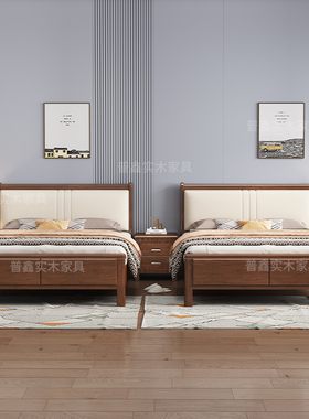 中式实木储物床1.5米1.35米软包家用儿童床1.2米气压高箱床单人床