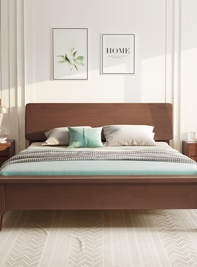 北欧实木床1.2米小户型1.35m经济型现代简约1.8米高箱储物双人床