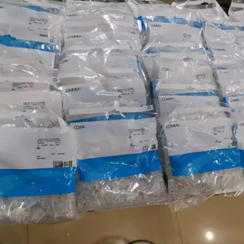 康50U六类超六类水晶头CAT6千兆镀镍镀金三叉全密封100个