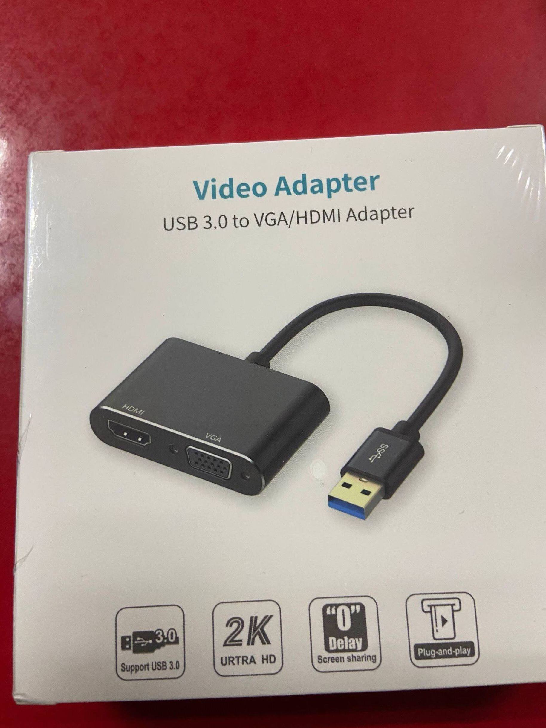USB转HDM+vga二合一转换器usb3.0转hdmi+vga高清转接线外置显卡