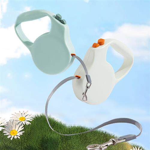 狗狗纯色简约自动牵引绳中小型犬自动伸缩遛狗绳狗链外出宠物用品