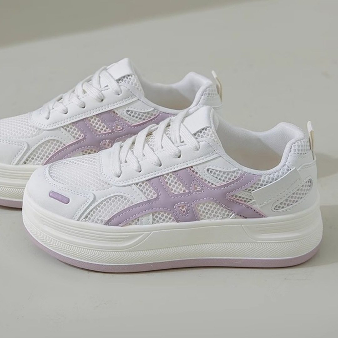 2025夏季厚底网面小白鞋女新款镂空透气女鞋坊休闲板鞋软底,女鞋,休闲板鞋,淘宝优惠券,粉丝福利购,淘宝优惠卷