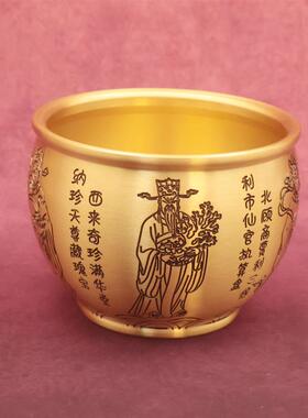 黄铜聚宝盆五路财神缸缸聚财家具装饰礼品摆件开运纳福