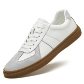 头层牛皮复古德训鞋 男潮款 男士 真皮加固车缝线牛筋底运动休闲板鞋