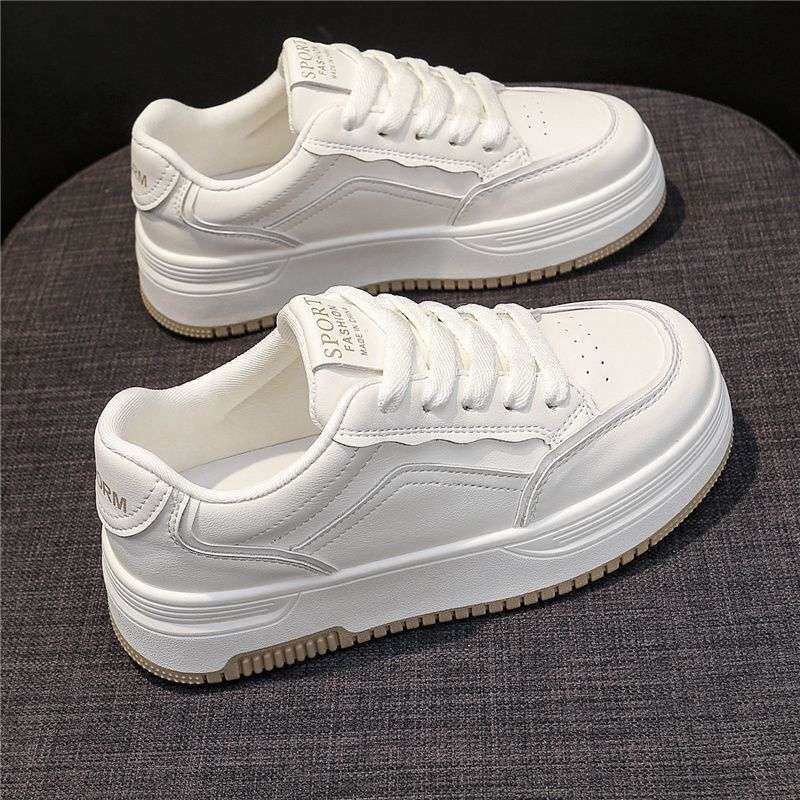 小白鞋女款2025春季新款女鞋爆款厚底鞋子ins潮百搭小众板鞋