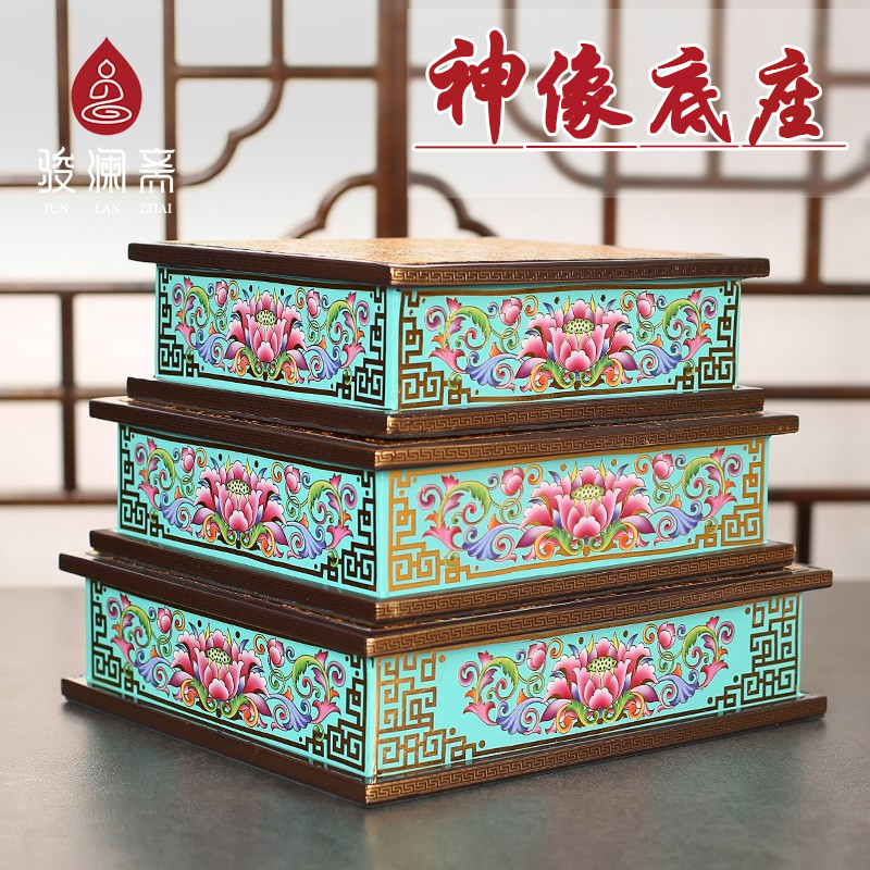 珐琅彩工艺 殊胜庄严 佛像摆件加高底座